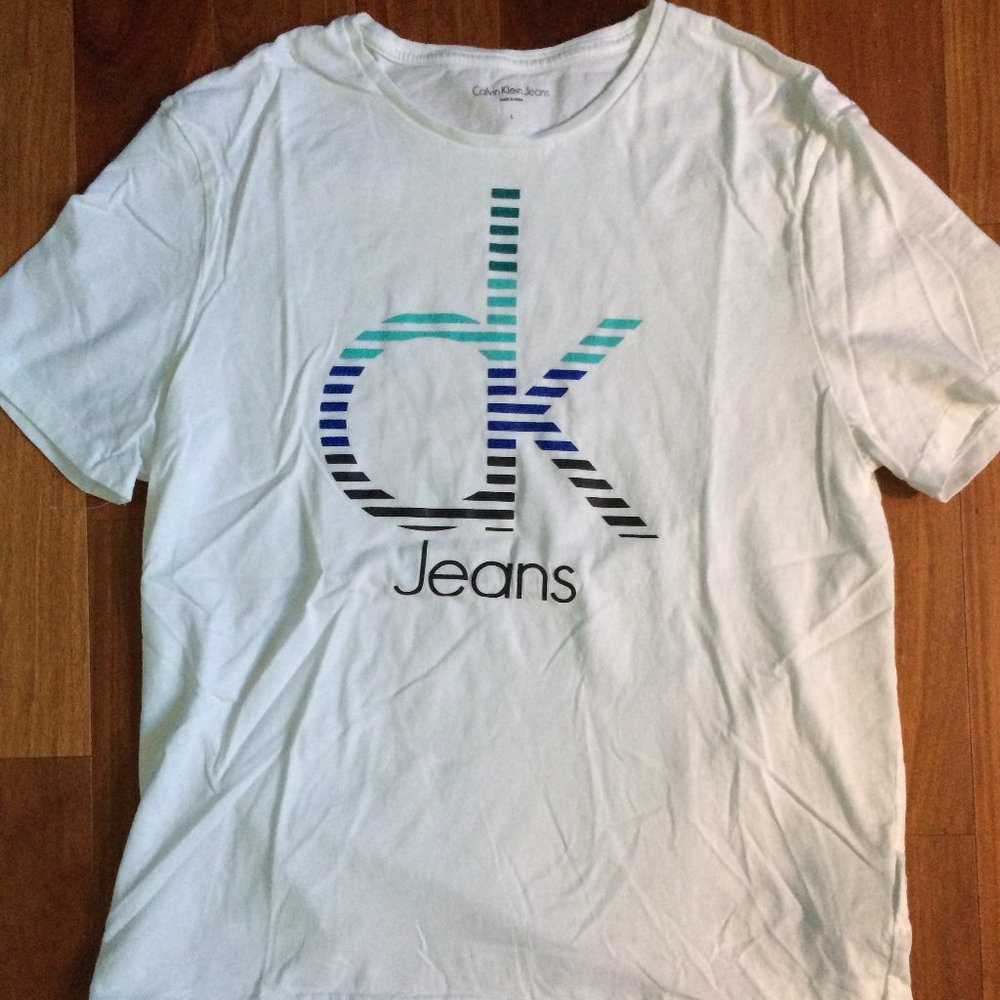 Calvin Klein Jeans s/s T-shirt  White L   EUC